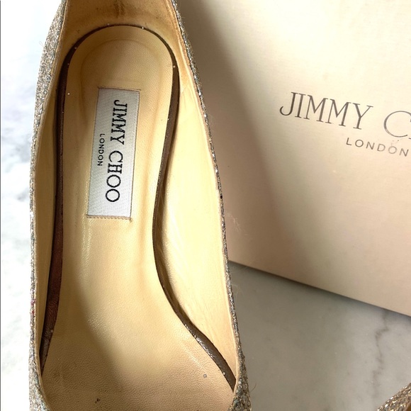 Jimmy Choo Crown Gold Silver Champagne Heel - Picture 7 of 16
